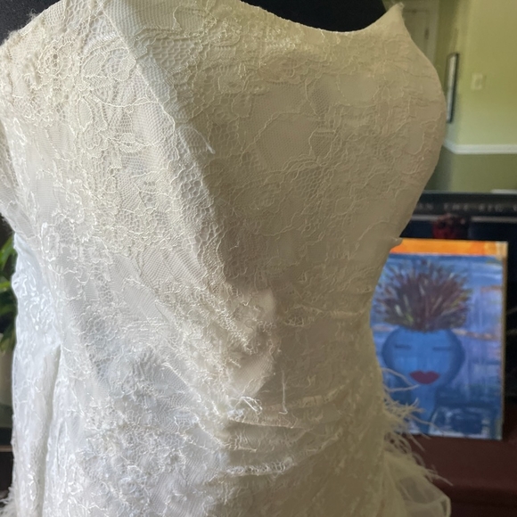 Elegant Strapless White Lace Wedding Dress Plus Size - Picture 3 of 16